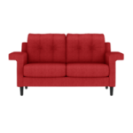 a red couch on a white background