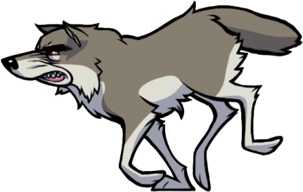 a cartoon wolf with its mouth open