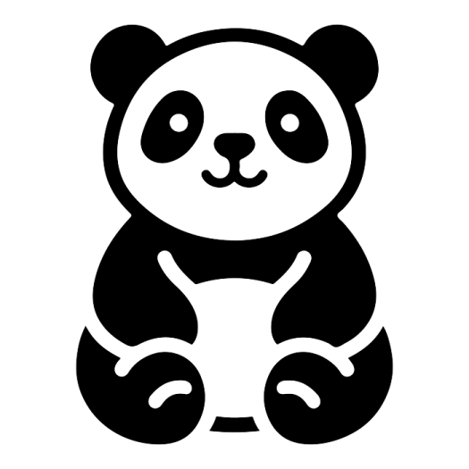 a black and white image of a panda bear
