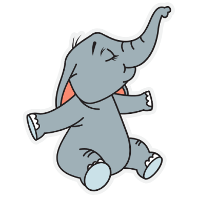 an elephant sticker on a white background
