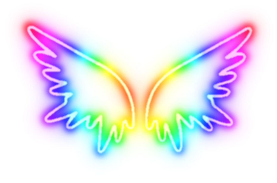 a neon butterfly on white background