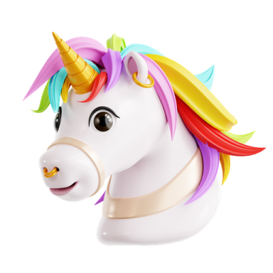 a close up of a unicorn's head