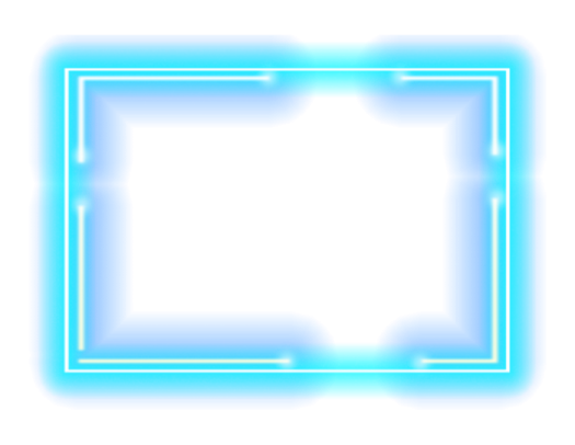 a blue neon frame on a white background