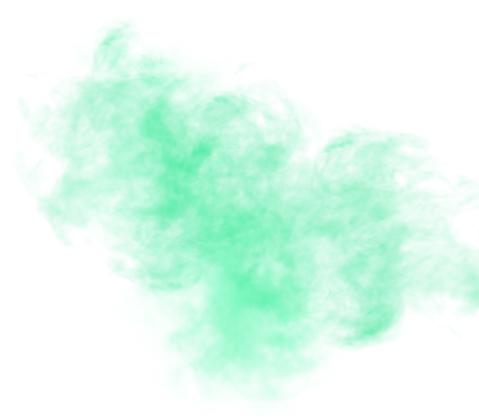 a green smoke cloud on a white background