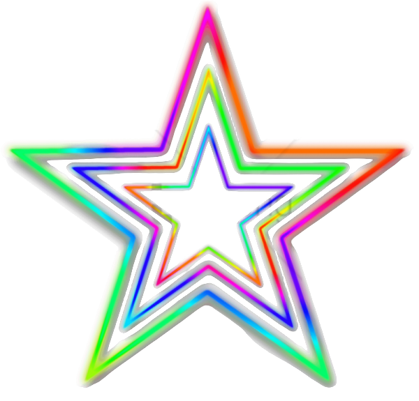 a rainbow star on a white background