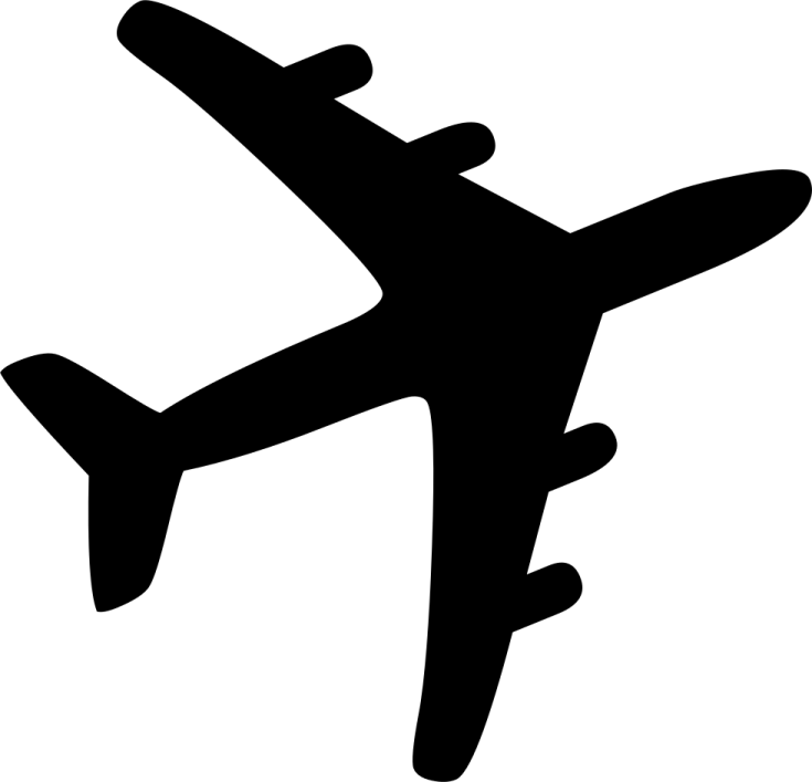 a black and white silhouette of an airplane