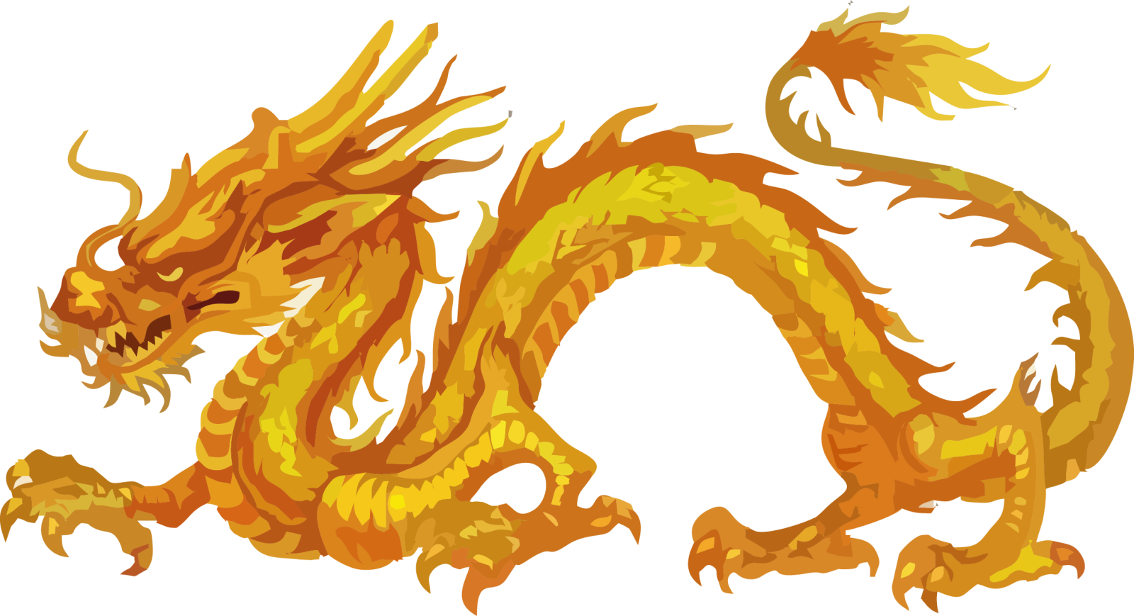 a dragon with orange flames on its head