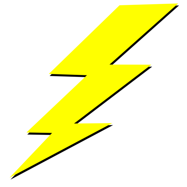 a yellow lightning bolt