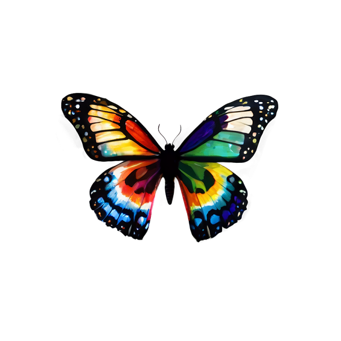 a colorful butterfly on a white background