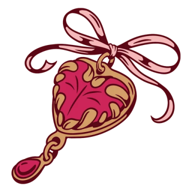 a heart with a ribbon tied around it