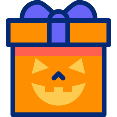 a halloween gift box with a pumpkin inside