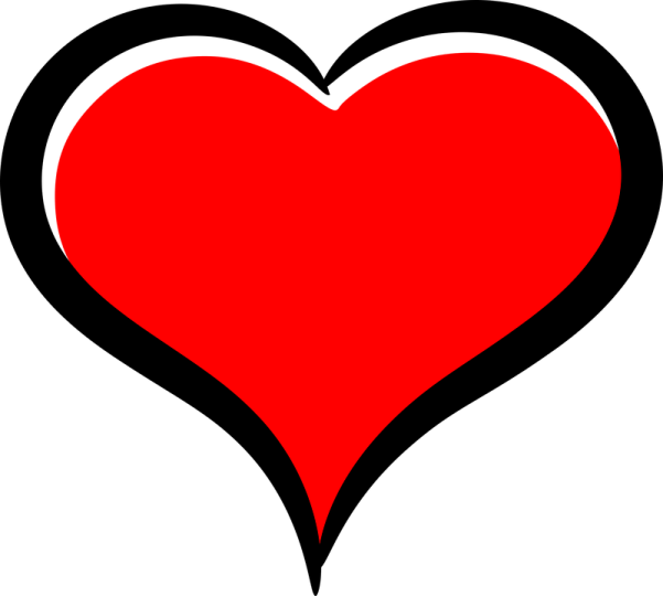 a red heart on a white background