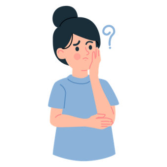 a woman with her hand on her chin