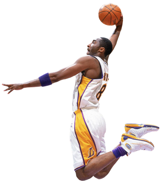 a basketball player jumping up in the air