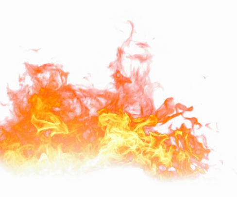 fire on a white background
