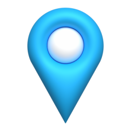 a blue pin on a white background