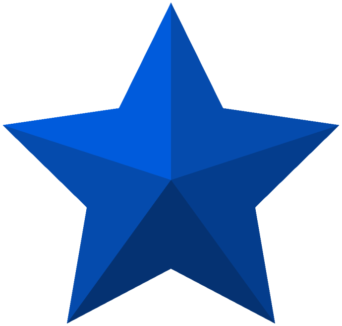 a blue star on a white background