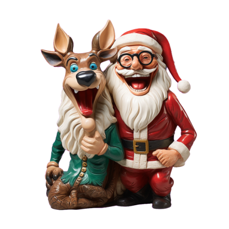a figuri with a reindeer and santa claus