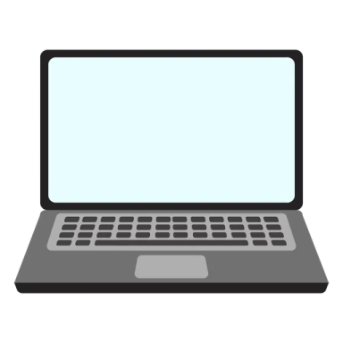 a laptop with a blank screen