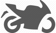 a black and white logo with a motorcycle on it