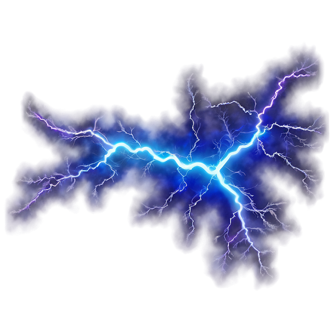 a blue lightning bolt on a white background
