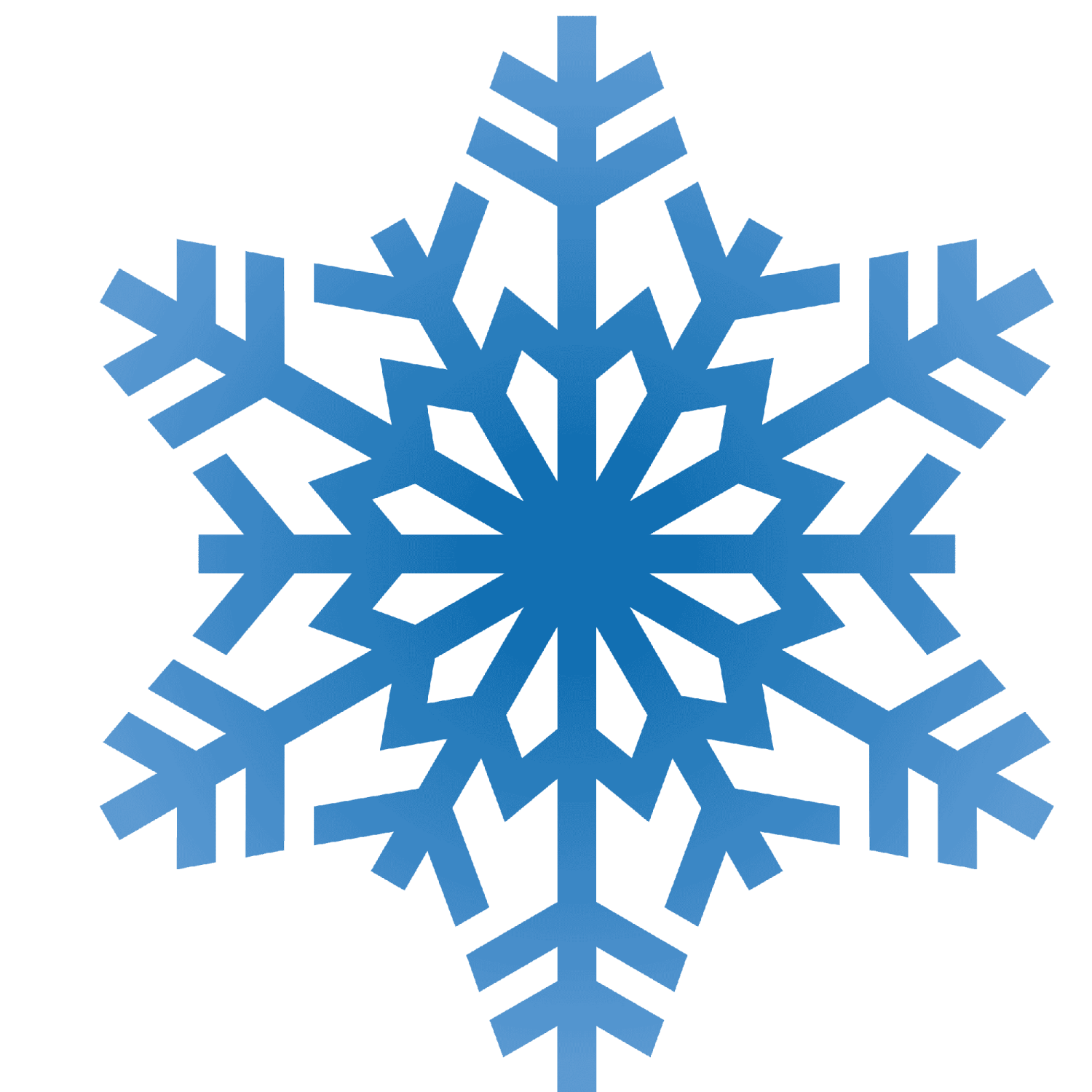 a blue snowflake on white background