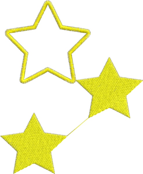 three yellow stars on white background