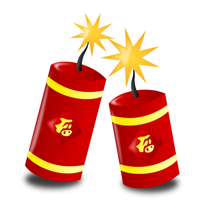 a pair of red dynamites with gold stars