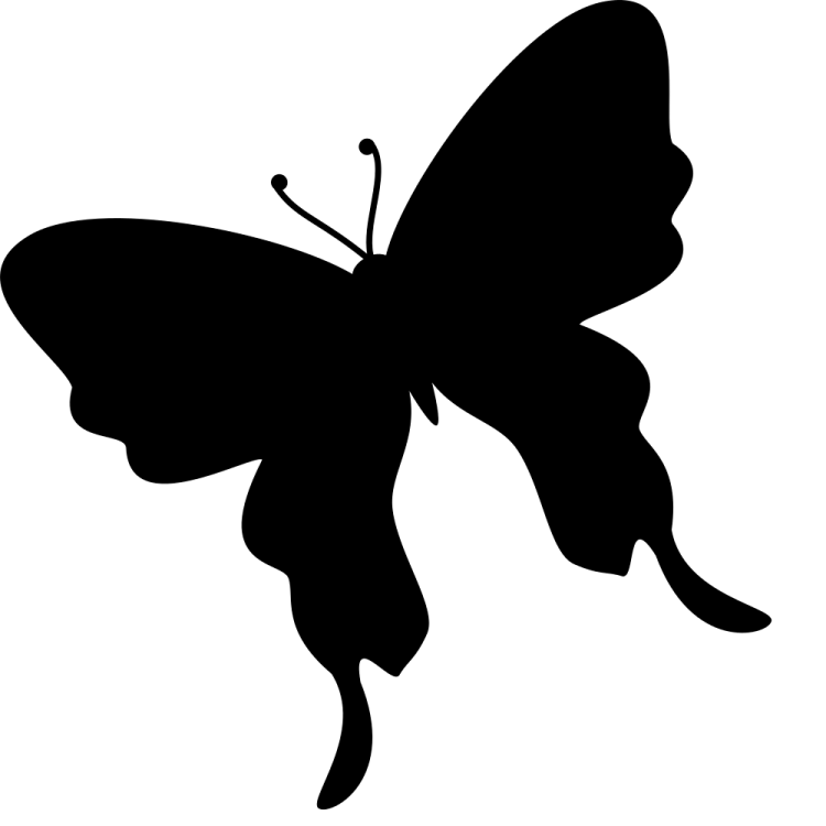 a black and white silhouette of a butterfly