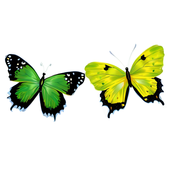 two butterflies on a white background