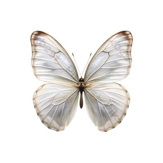 a white butterfly with black and brown wings