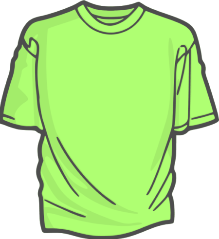 a green t - shirt