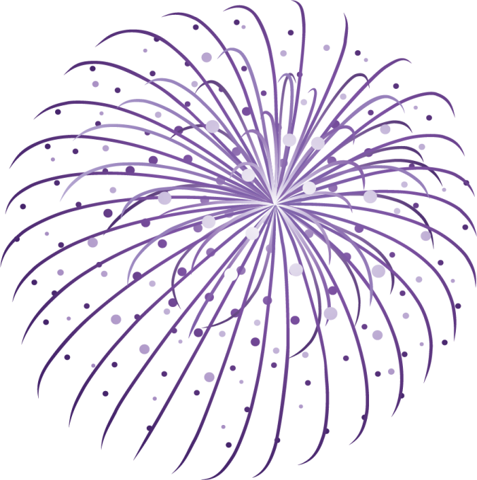 a purple firework on a white background