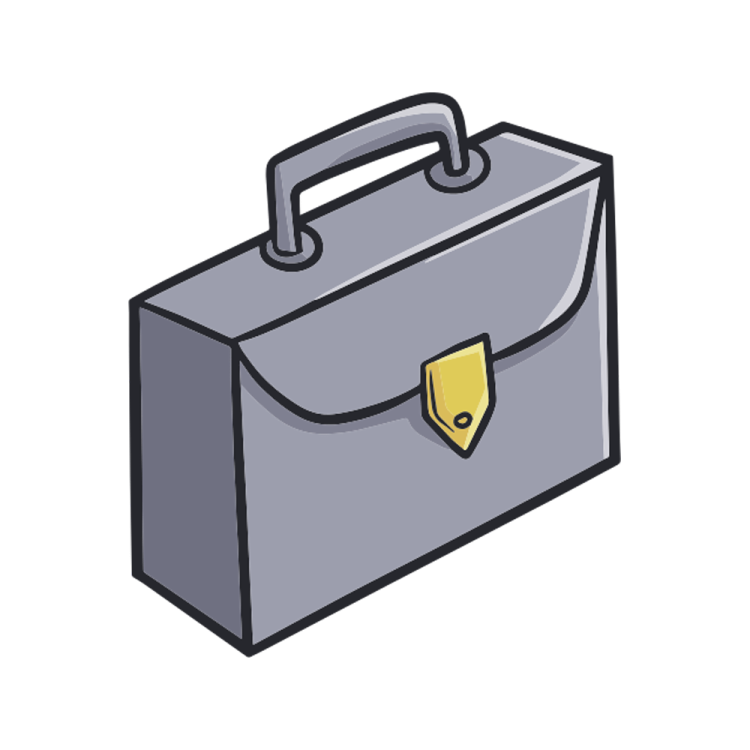 a briefcase icon on a white background