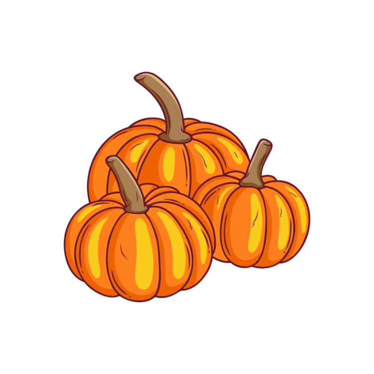a pile of pumpkins on a white background