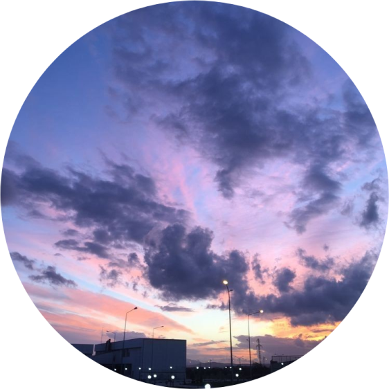 the sky is blue and pink