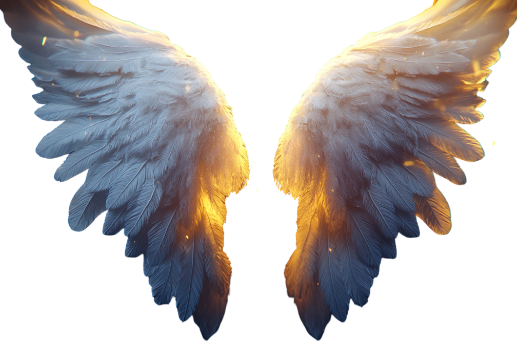 a pair of wings on a white background