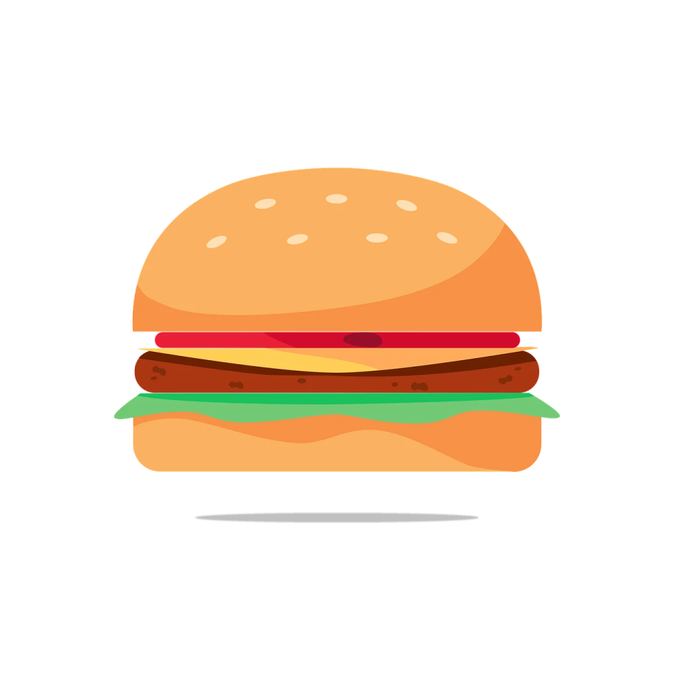 a hamburger on a white background