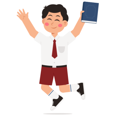 a man in a white shirt and red shorts is jumping with his hands up