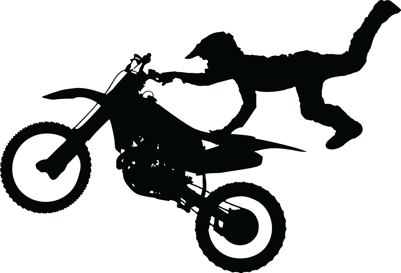 a silhouette of a person on a dirt bike
