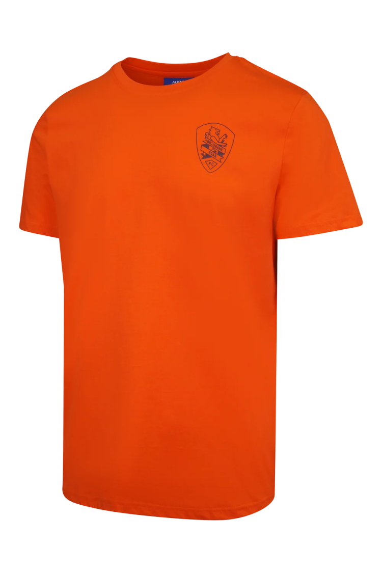 orange t - shirt with logo
