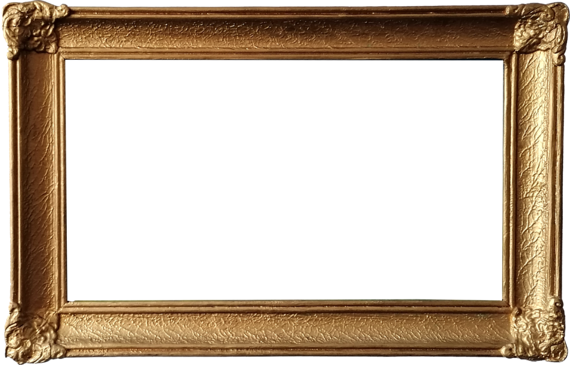 a gold frame on a white background