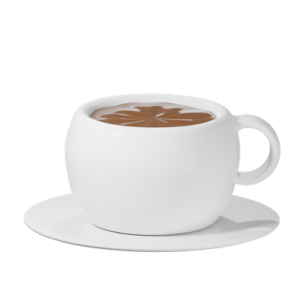 a cup of coffee on a white background