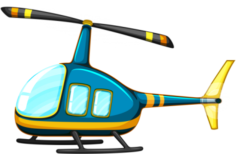 a blue helicopter on a white background
