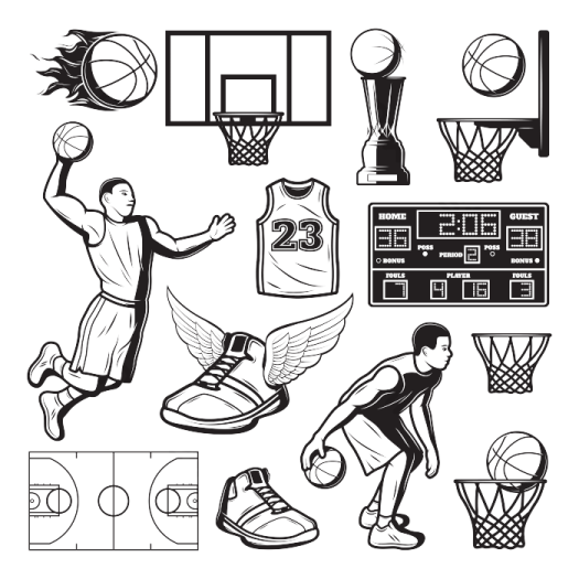 a set of basketball icons
