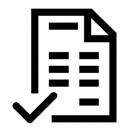 a black and white icon of a document
