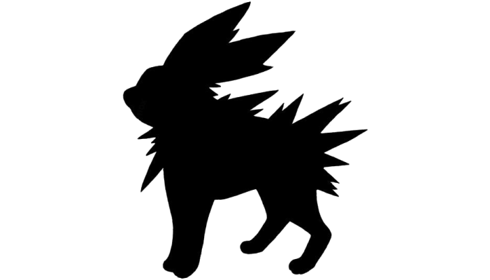a black and white silhouette of a pokemon