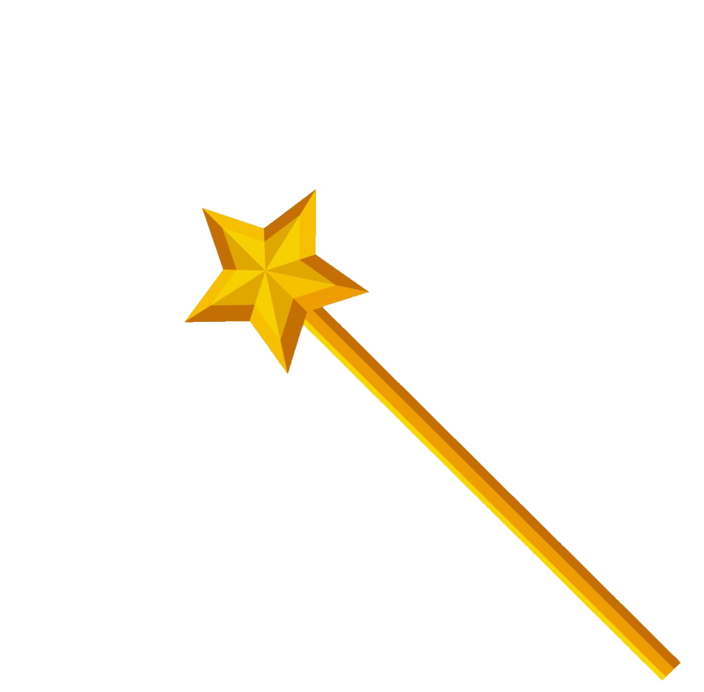 a yellow wand with a star on it