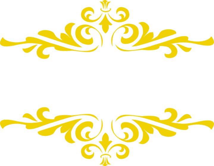 a set of yellow floral ornaments on white background