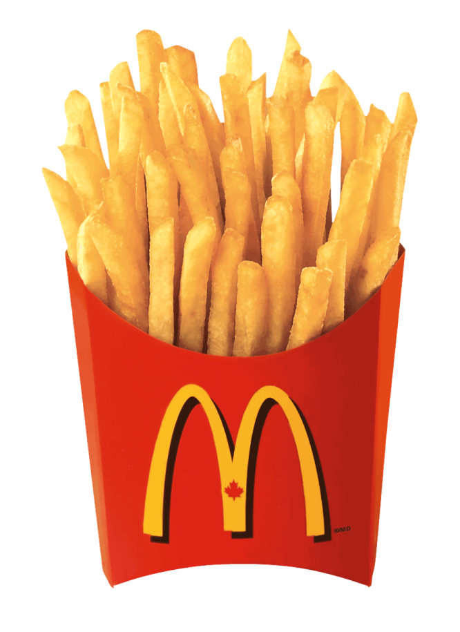 french fries in a red container